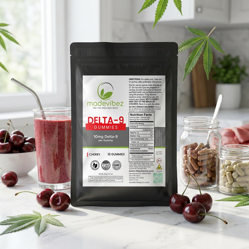 Delta‑9 Gummies 10MG — 10ct Pouch (Cherry)