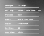 3000mg of Full-Spectrum CBD, 300mg of CBN, and 80mg of Delta-9 Lights Out Drops (Fruit Punch)