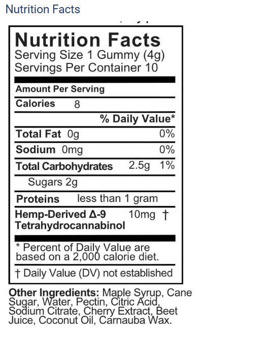Delta‑9 Gummies 10MG — 10ct Pouch (Cherry)